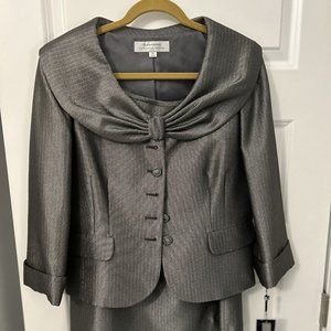 Tahari 2-piece Silver Woman's Suit